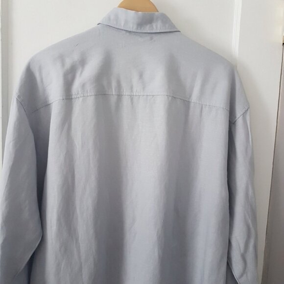 H&M Oversize Linen Viscose Blend Long Sleeve Button Up Shirt Sz XS - Picture 2 of 11